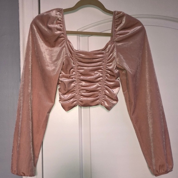Velvet Ruched Crop Top - Picture 6 of 8